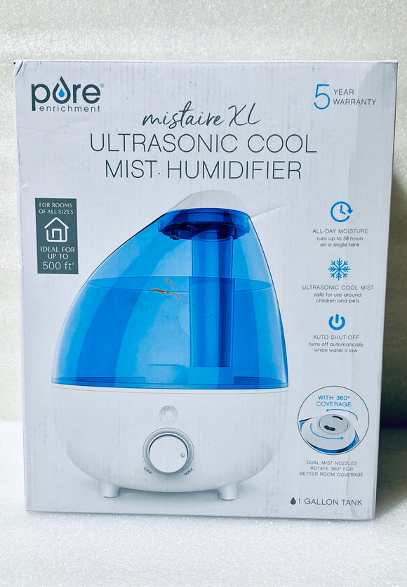 New Open Box Pure Enrichment Mistier XL Ultrasonic Cool Mist Humidifier 1 Gallon Tank Up To 500Ft. Room, PEHUMLRG-RT2