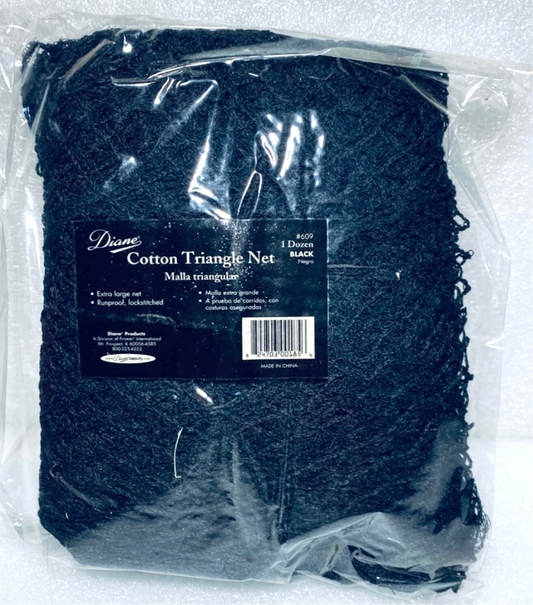 lot Of 12 New - Diane Cotton Triangle Hair Nets for Styling & Holding Hair, XL