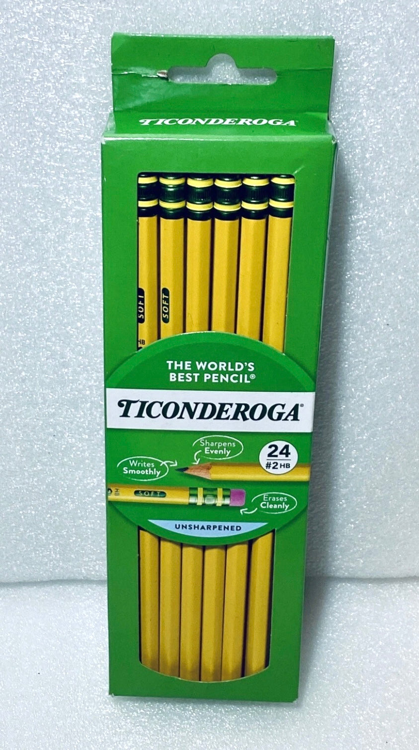 lot of 2 New Ticonderoga Wood Pencils, Unsharpened #2 Lead, 48 Count