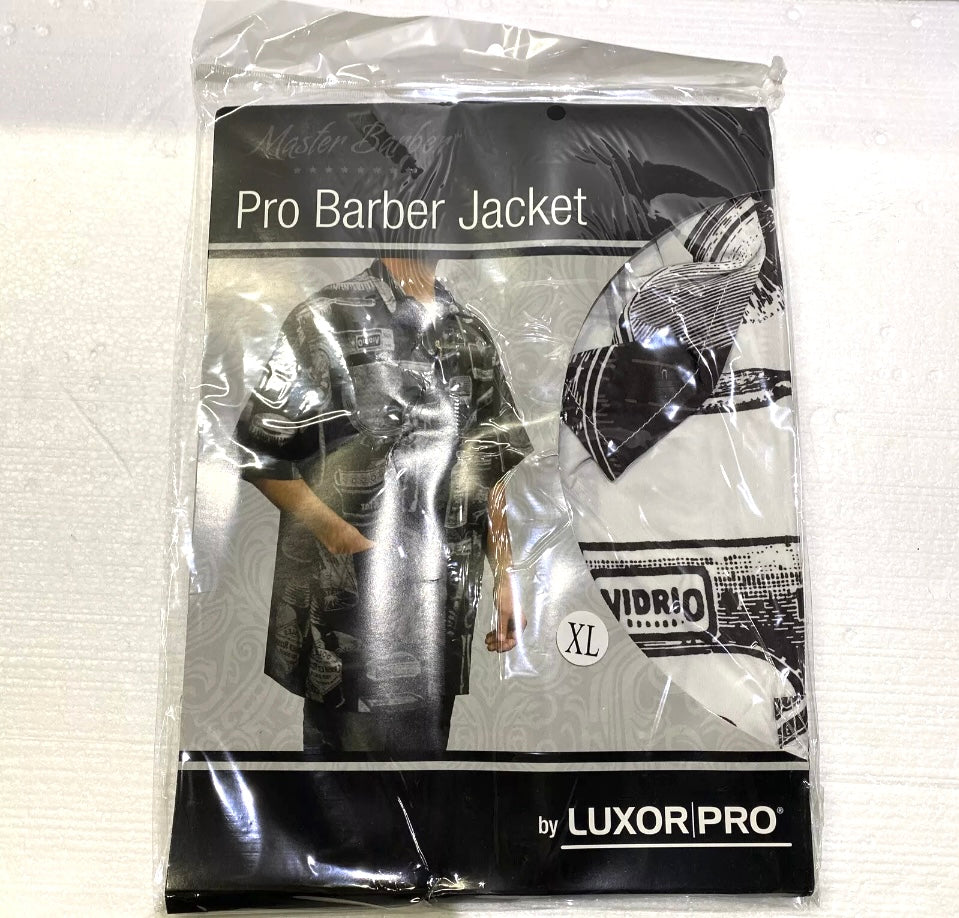 lot Of 12 New -"Master Barber" Pro Barber Jacket By Luxor Pro XL WHITE/BLK