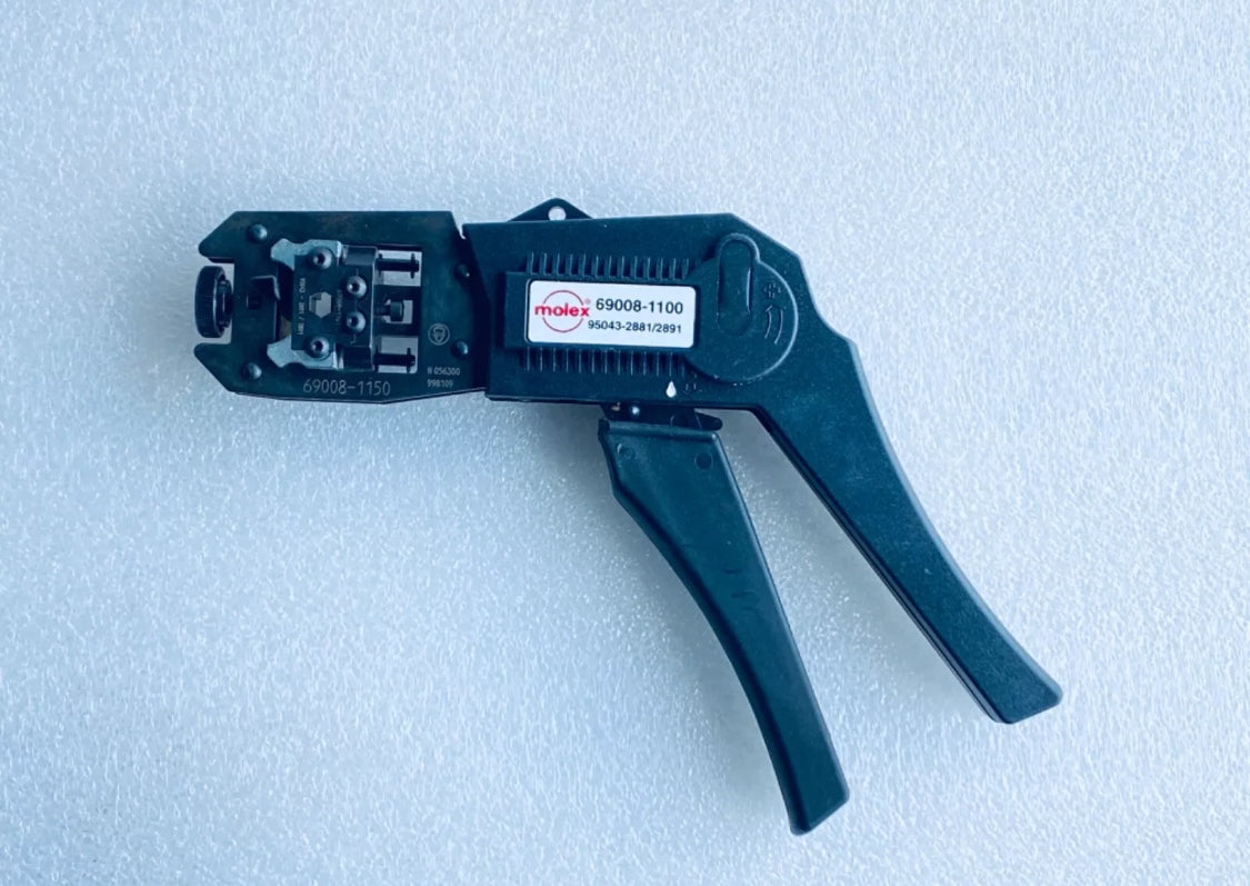new Other Molex 69008-1100 Parallel Action Hand Crimp Tool For Cat 5 Shielded Plug, Black
