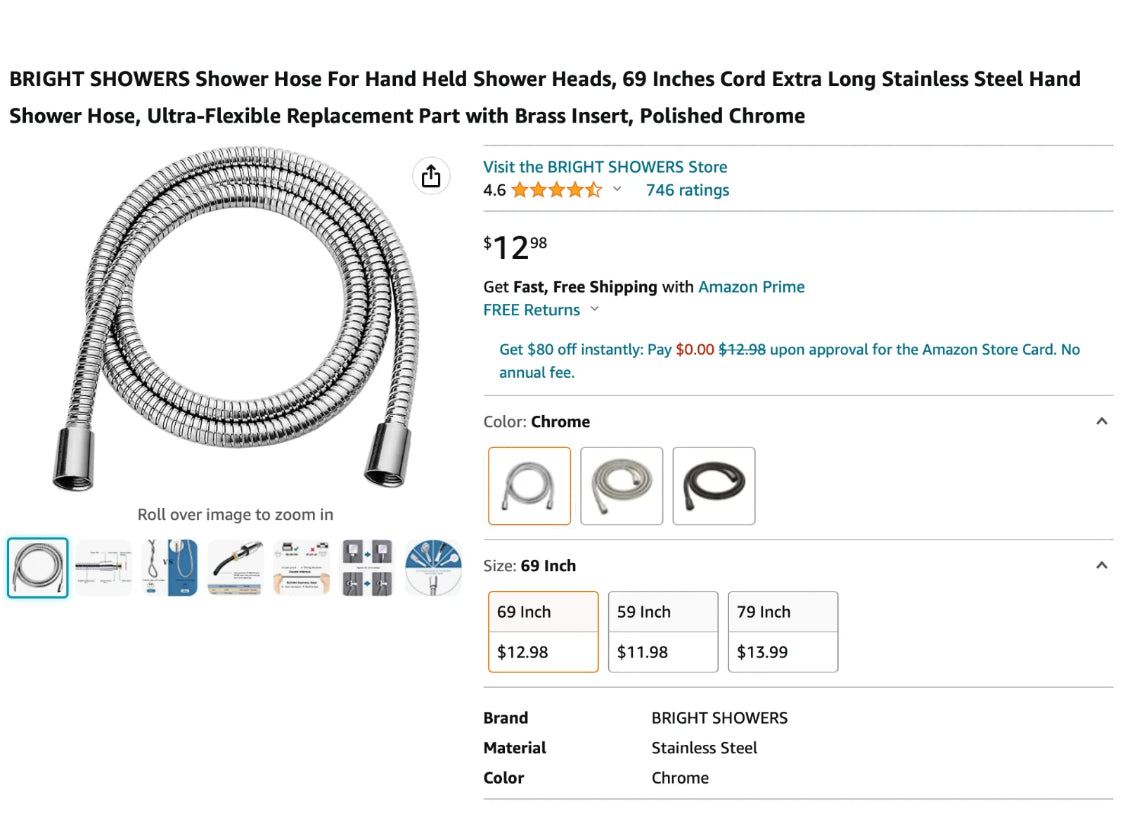 new American Standard Single Function Water-Saving Hand Shower 1.8GPM
