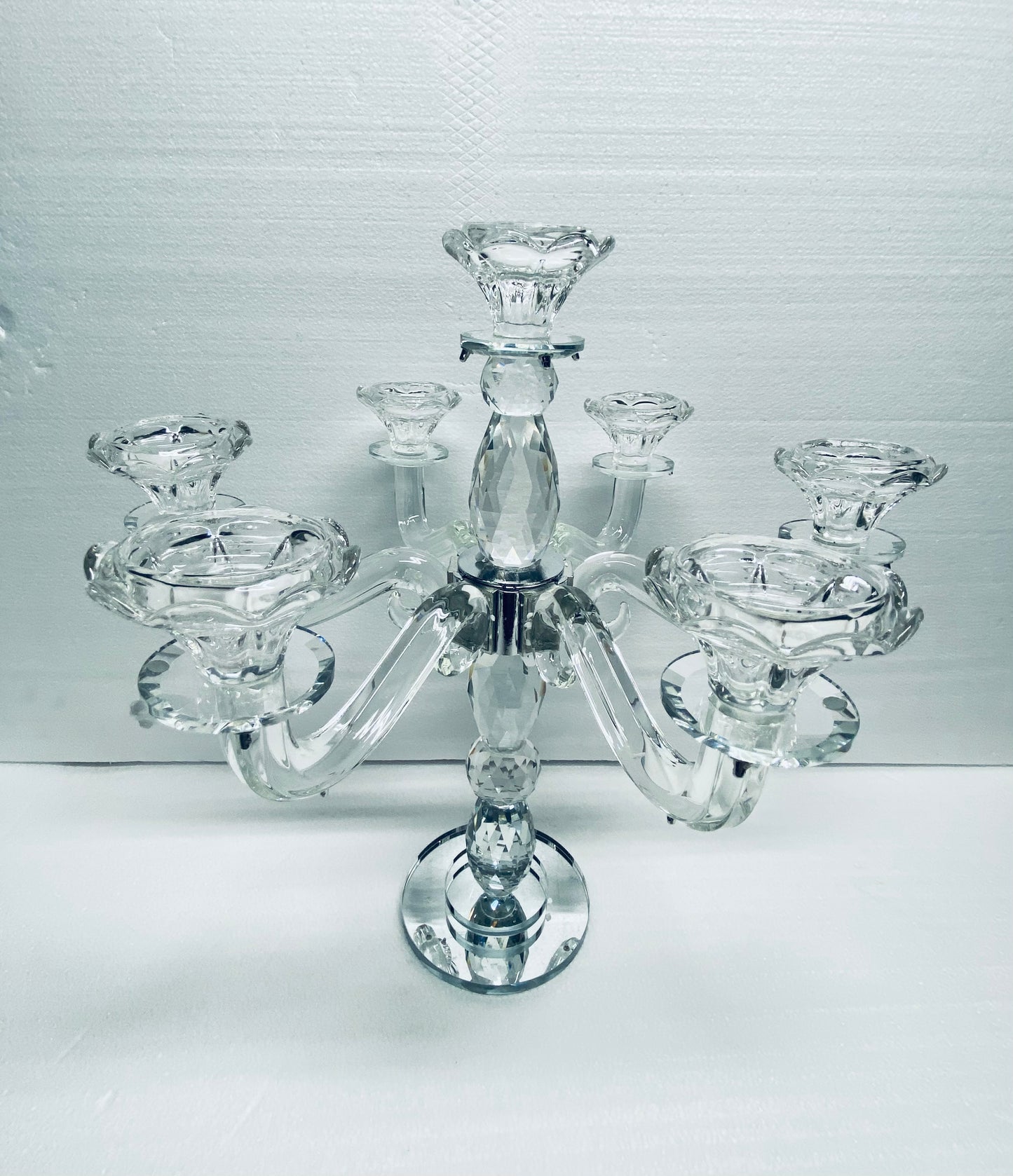 new Other Allgala Crystal Candle Holder Taper Candlestick Candelabra Centerpiece
