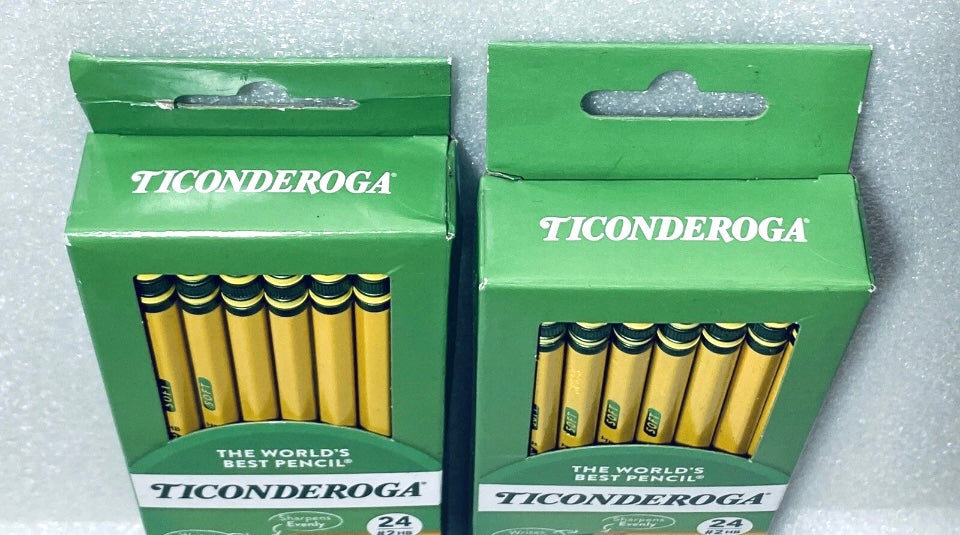 lot of 2 New Ticonderoga Wood Pencils, Unsharpened #2 Lead, 48 Count