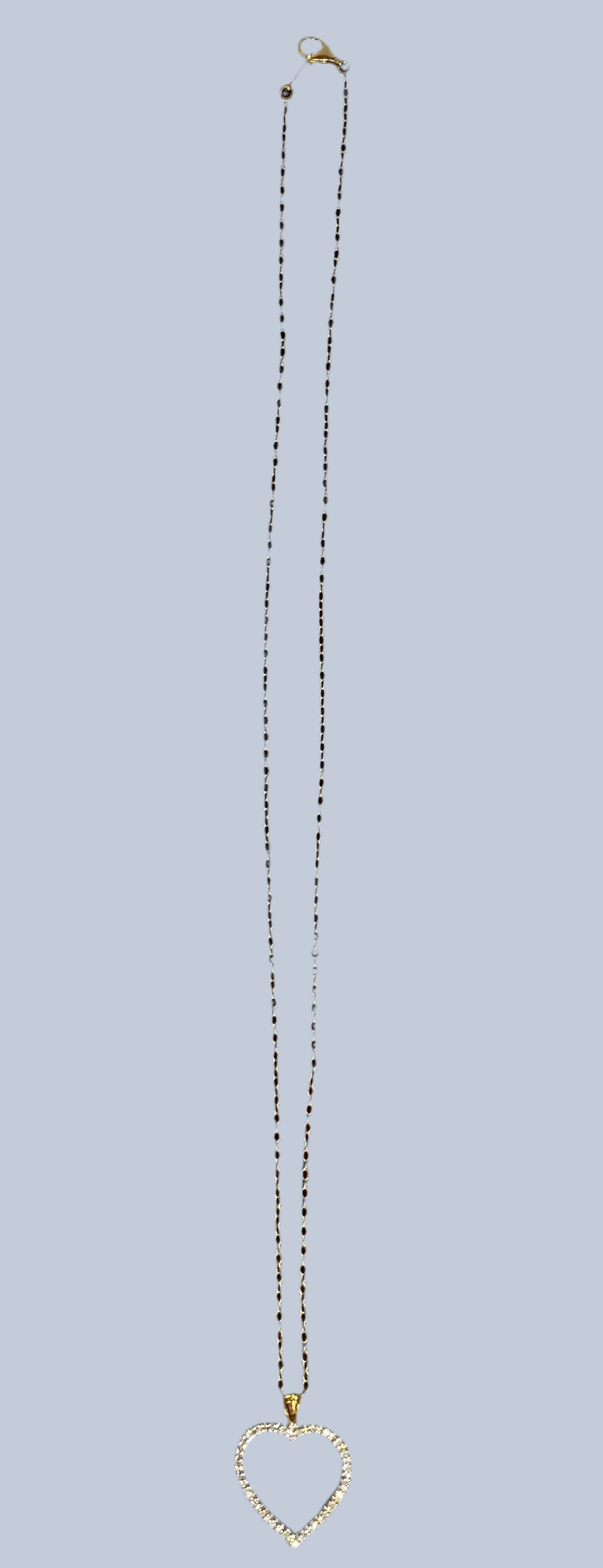 New Stunning Women's 18K Yellow Gold Over Solid Sterling Silver 0.18 CTW Diamonds 18” Designer Heart Necklace