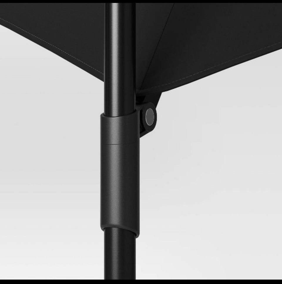 New Other Room Essentials 7.5' Round Offset Outdoor Patio Cantilever 360° Rotate Umbrella, With Base & Push-Up Lift, Black