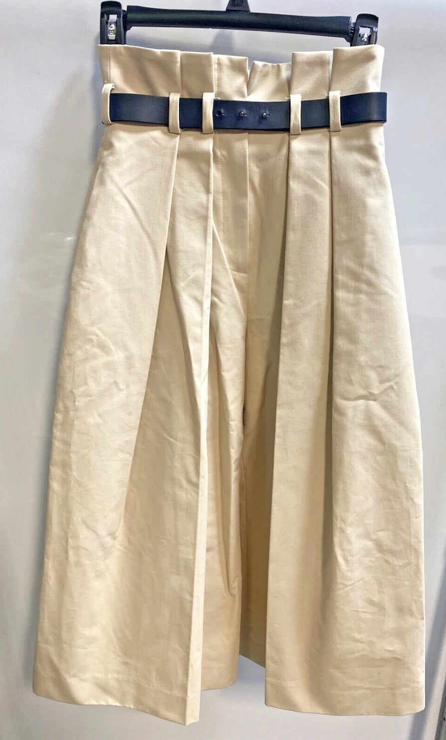 new Martin Grant Womens Paperbag Waist Bermuda Shorts Size 36 EU/6 US, Beige
