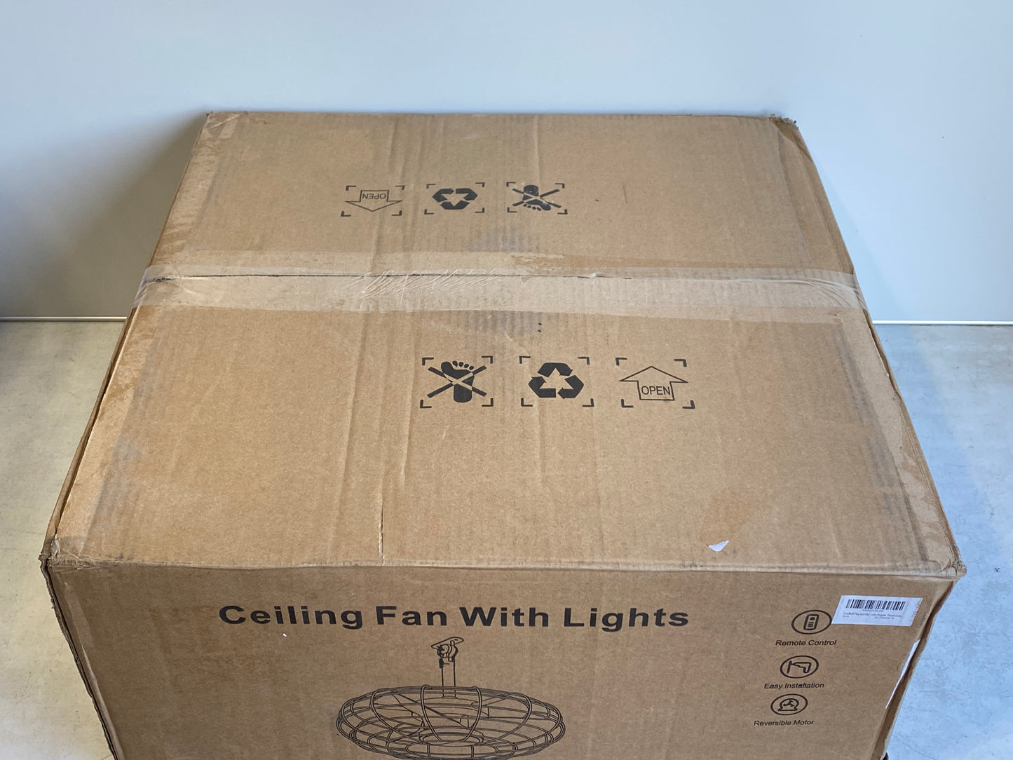 New Other Ohniyou 20" Outdoor Caged Ceiling Fan with Lights, Remote Control & Downrod Mount Hook, Brown