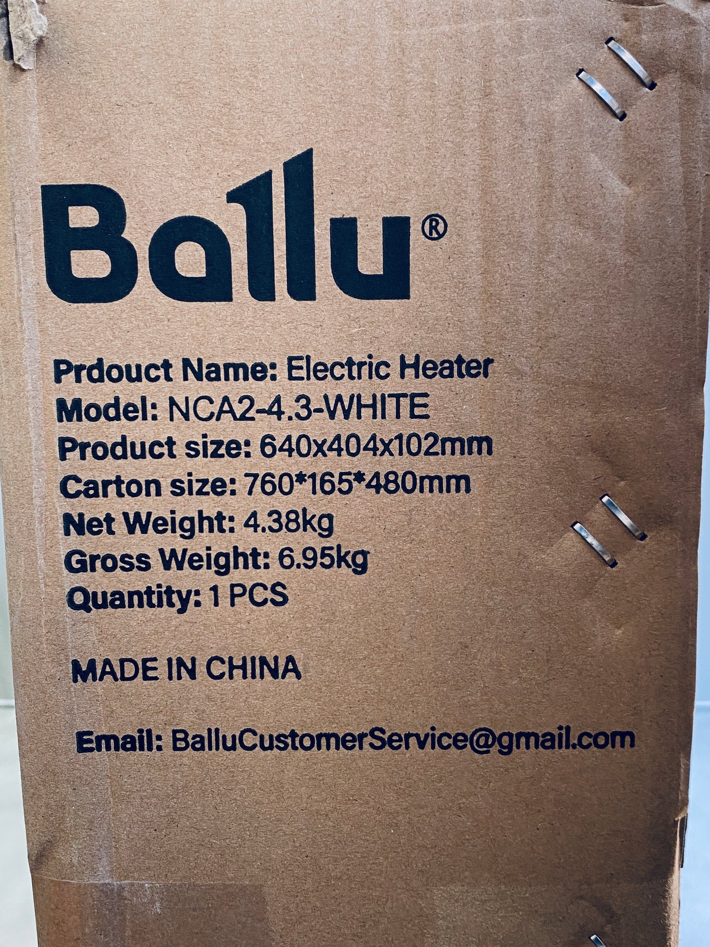 New Other Ballu Mica Electric Panel Infrared Indoor 1500W Space Heater With Program Thermostat, Wifi App Control, Portable Stand & Wall Mountable, Moon White