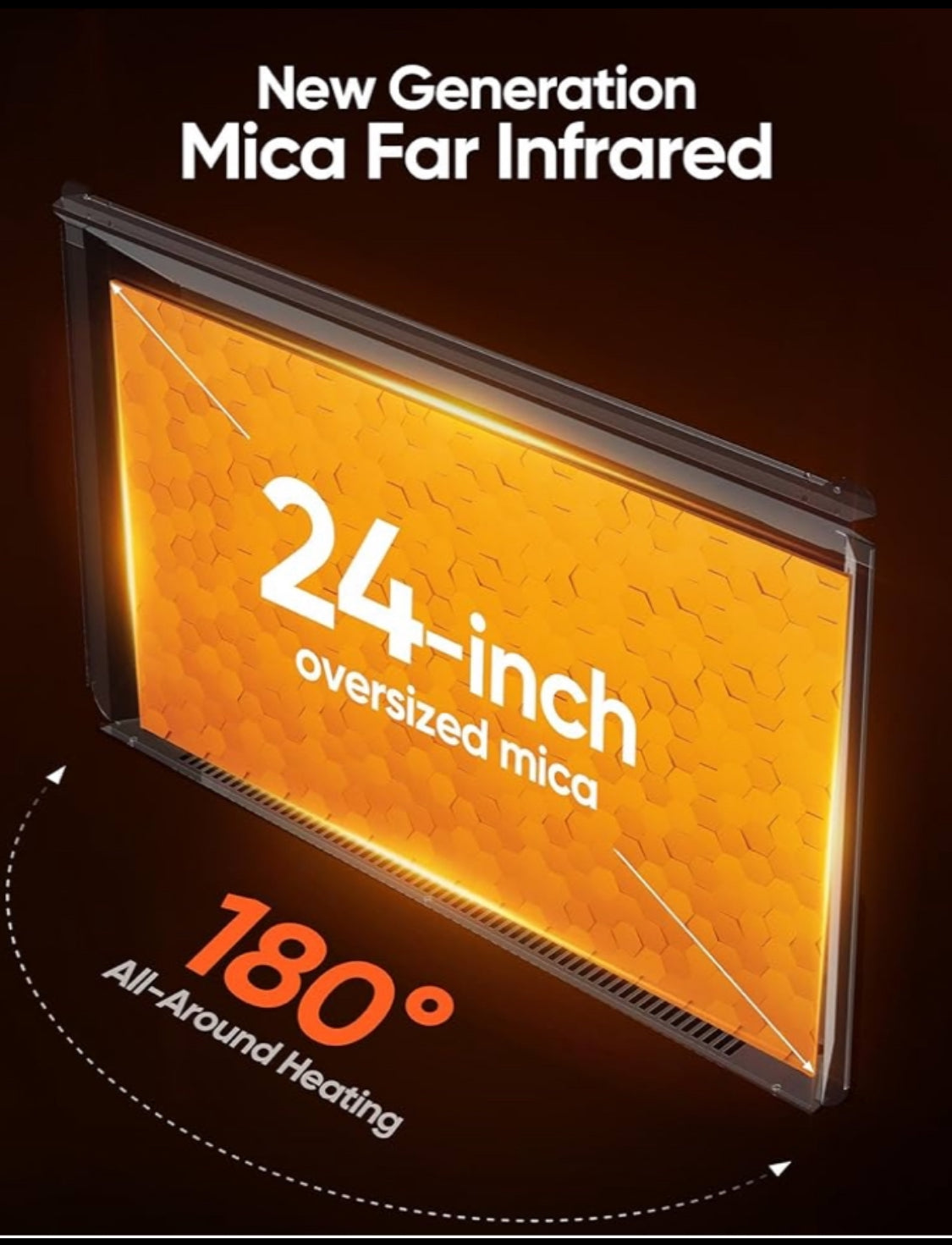 New Other Ballu Mica Electric Panel Infrared Indoor 1500W Space Heater With Program Thermostat, Wifi App Control, Portable Stand & Wall Mountable, Moon White