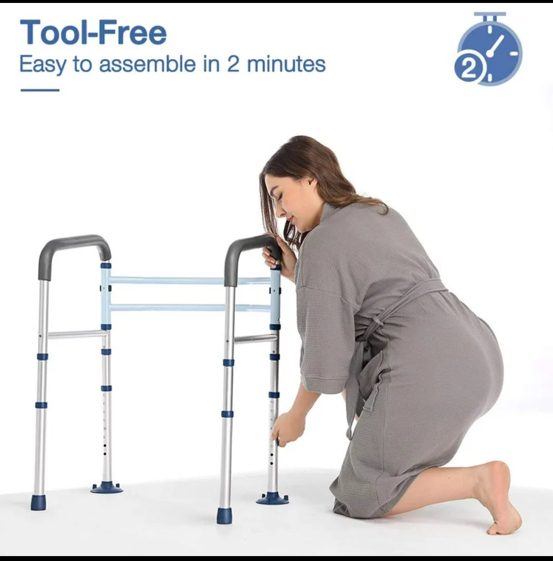 new Other GreenChief Heavy Duty Stand Alone Toilet Safety Adjustable Frame With Soft Foam Grab Bars