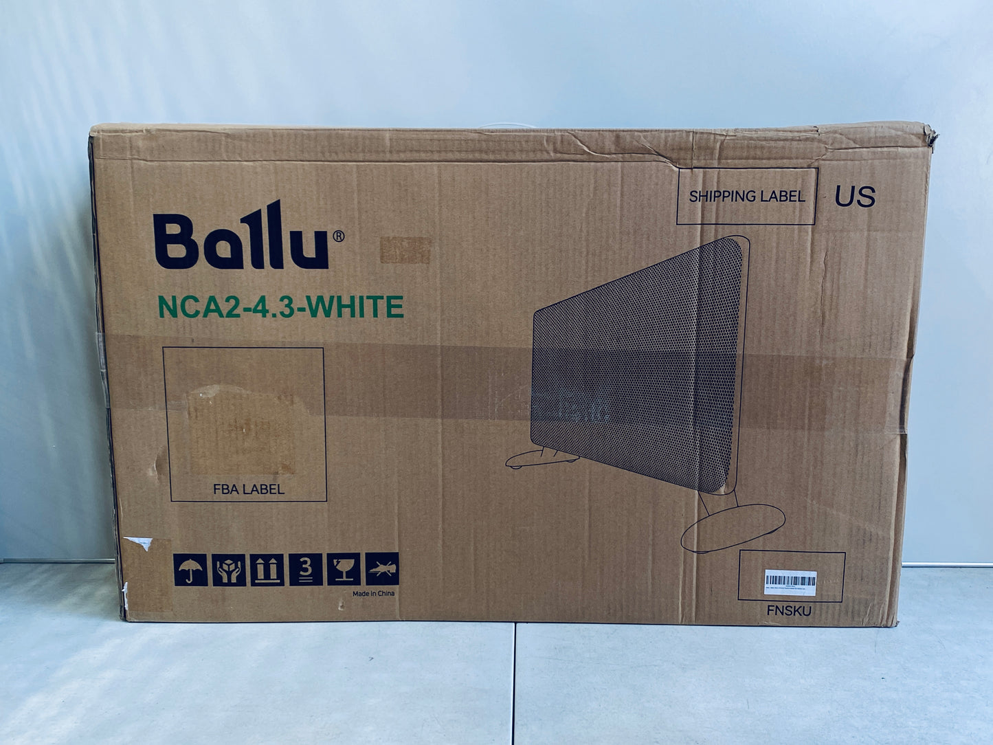 New Other Ballu Mica Electric Panel Infrared Indoor 1500W Space Heater With Program Thermostat, Wifi App Control, Portable Stand & Wall Mountable, Moon White