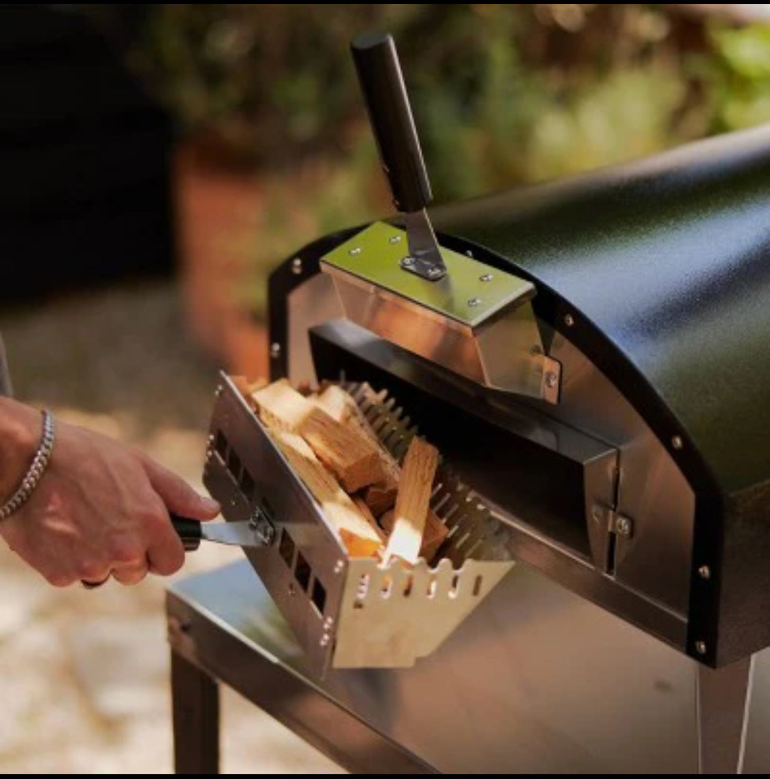 New Other Stoke 13" Wood Fired Outdoor Patio Pizza Oven With Cover, Pizza Peel, Cutter & Stone