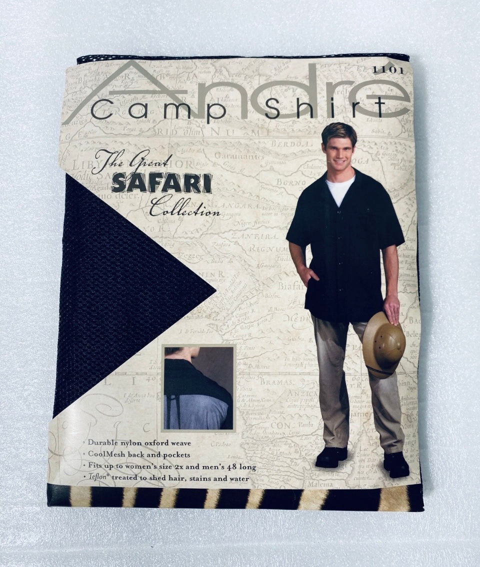 new Andre The Great Safari Collection Mens 48" Chest Measurement Cool Mesh Black