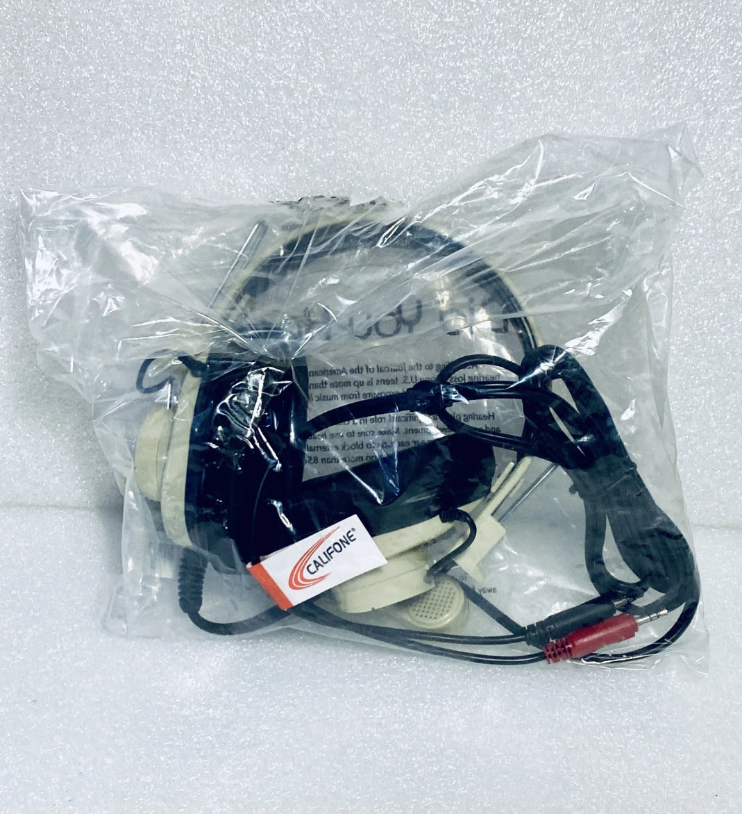 new Califone 3066AV 3.5mm Wired Over-The-Head Multimedia Stereo Headset With Boom Microphone, Beige