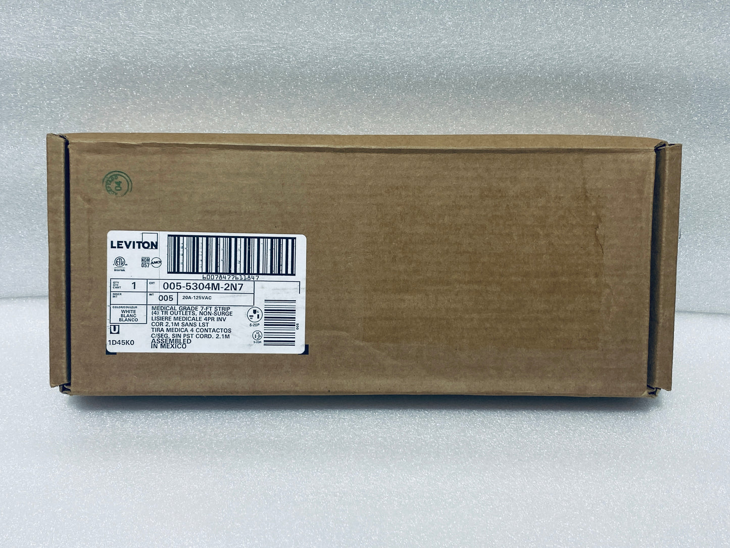 New Other Leviton 7Ft. Medical Grade 4 (TR) Outlet Power Strip, 5304M-2N7