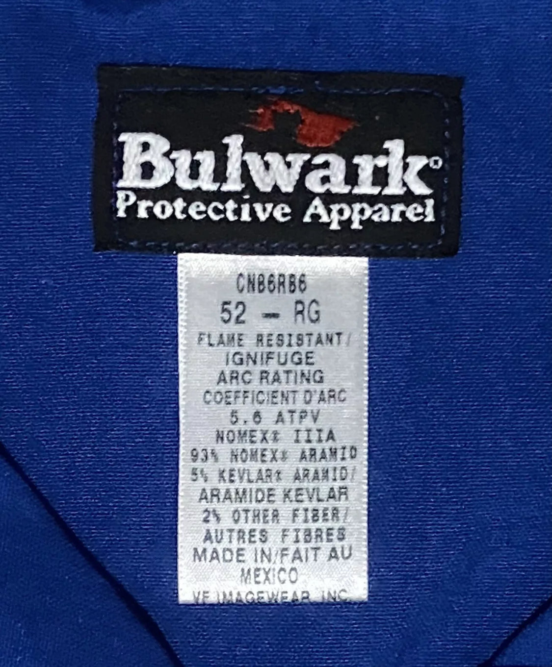 new Other Bulwark Men Blue 56-RG CNB6RB6 Flame Resistant Deluxe Coverall Nomex 6oz