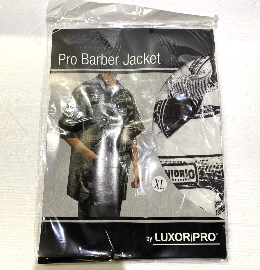 lot Of 5 New - "Master Barber" Pro Barber Jacket By Luxor Pro XL WHITE/BLK