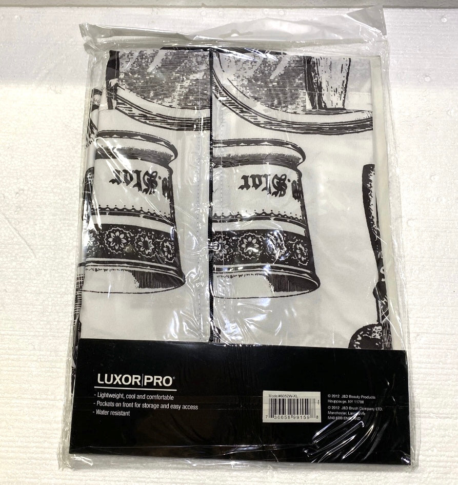 lot Of 5 New - "Master Barber" Pro Barber Jacket By Luxor Pro XL WHITE/BLK