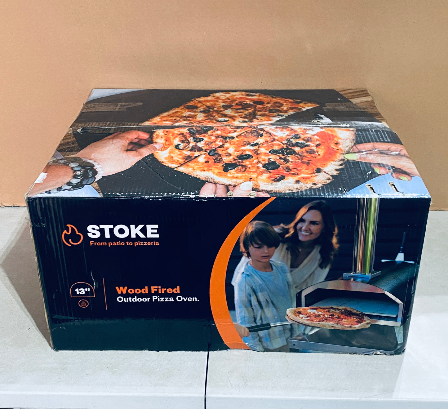 New Other Stoke 13" Wood Fired Outdoor Patio Pizza Oven With Cover, Pizza Peel, Cutter & Stone