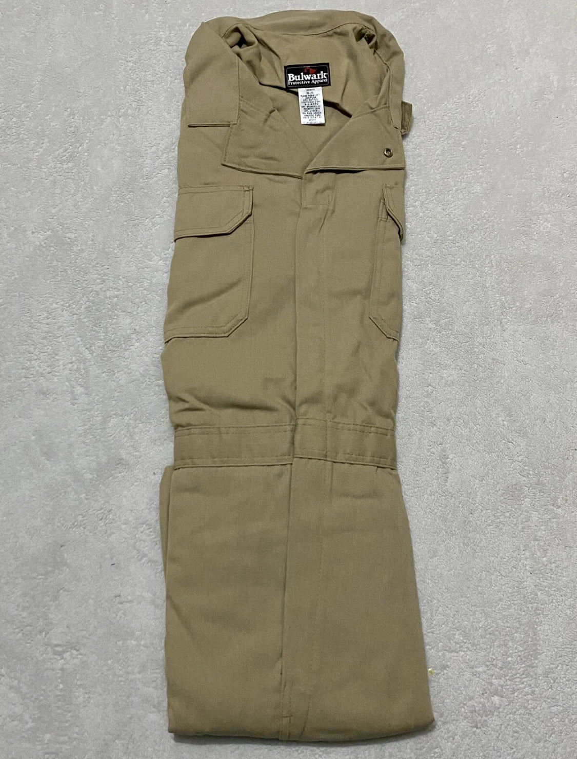 new Other Bulwark Men Khaki 54-RG CMD6KH3 Flame Resistant Deluxe Coverall 7oz