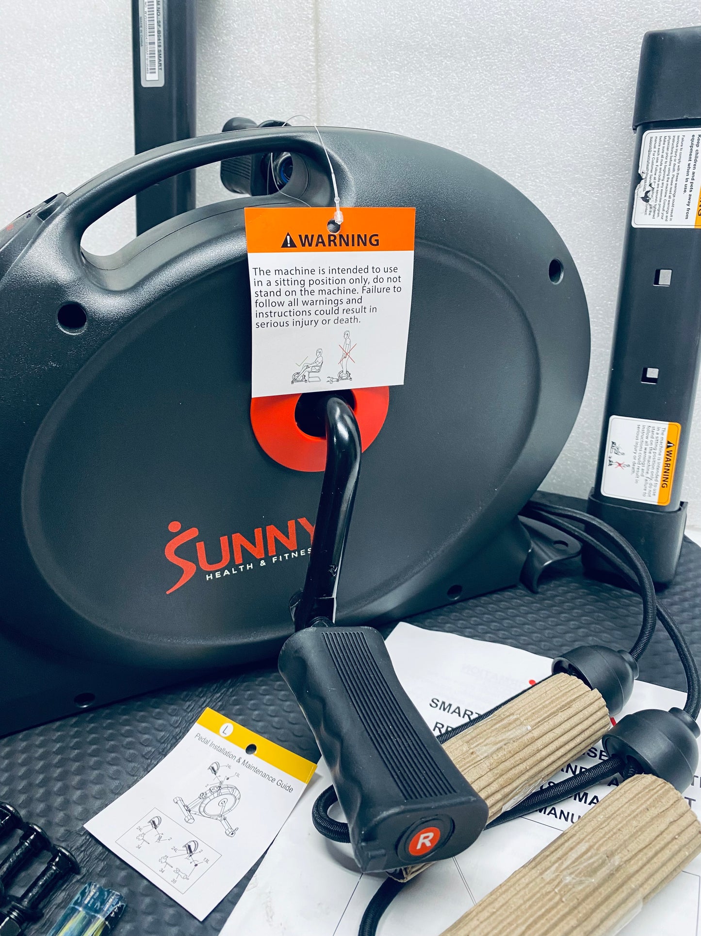 New Other Sunny Health & Fitness Smart Mini Exercise Bike With Resistance Bands & Mat, SF-B0418 SMART