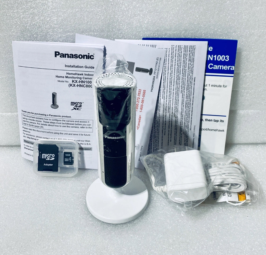 Panasonic Homehawk Indoor 1080p HD Home Monitoring Camera With 16GB Micro SD Card