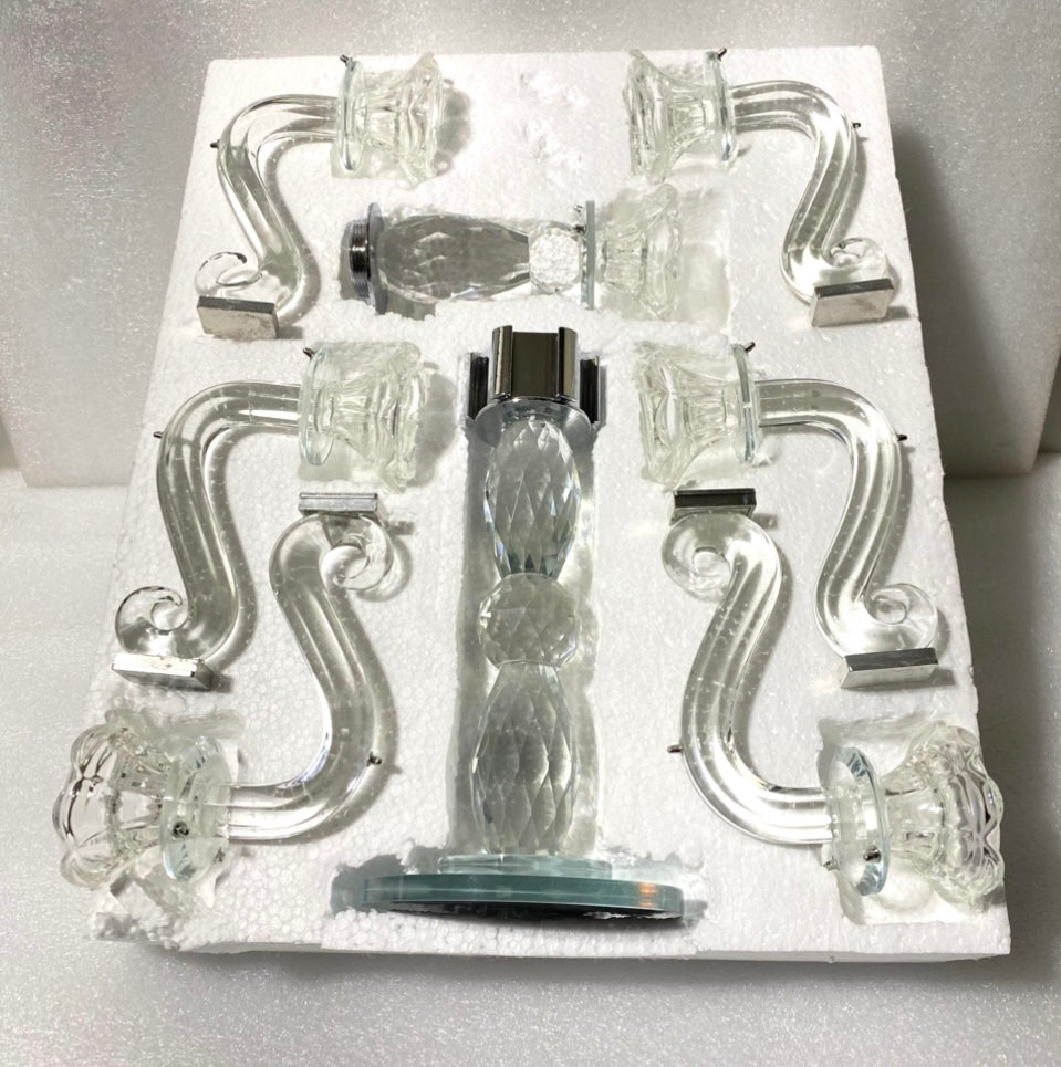 new Other Allgala Crystal Candle Holder, 7-Arm, 14" Taper Candlestick Candelabra