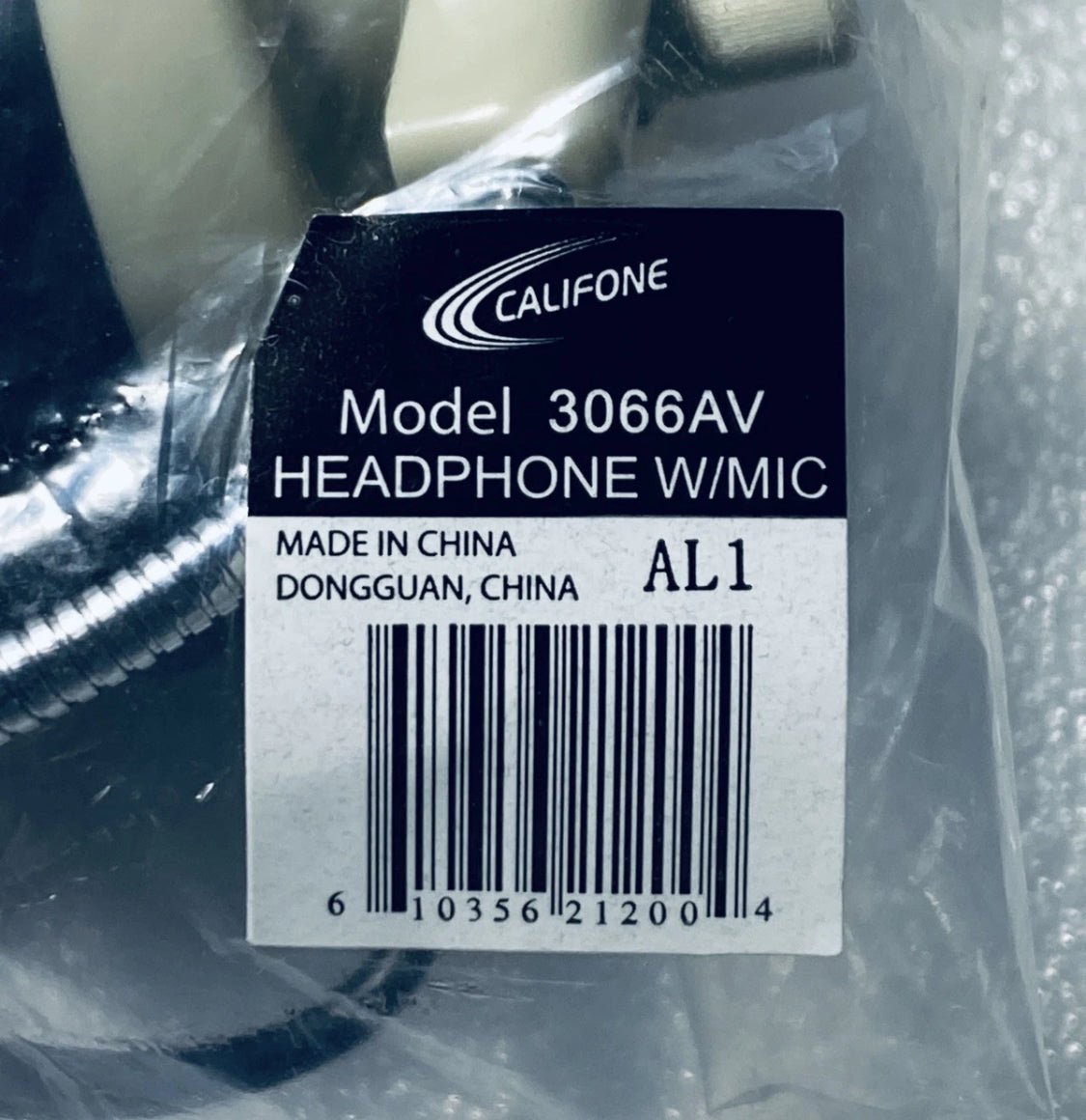 new Califone 3066AV 3.5mm Wired Over-The-Head Multimedia Stereo Headset With Boom Microphone, Beige