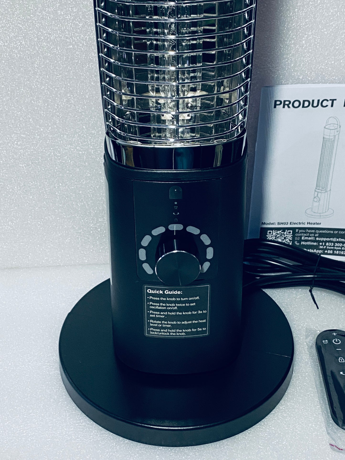 New Other Infrared Patio 1500W Black Space Heater With Remote, SH03