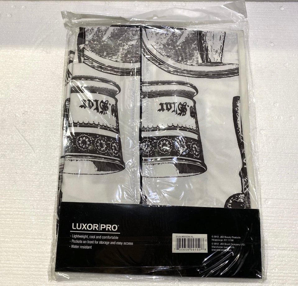 lot Of 36 New -"Master Barber" Pro Barber Jacket By Luxor Pro XL WHITE/BLK