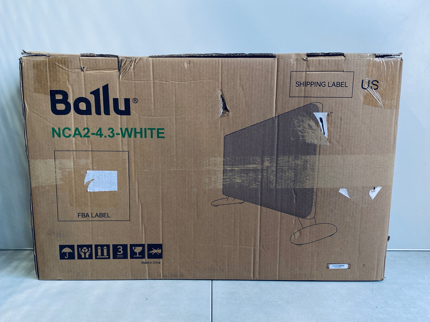 New Other Ballu Mica Electric Panel Infrared Indoor 1500W Space Heater With Program Thermostat, Wifi App Control, Portable Stand & Wall Mountable, Moon White