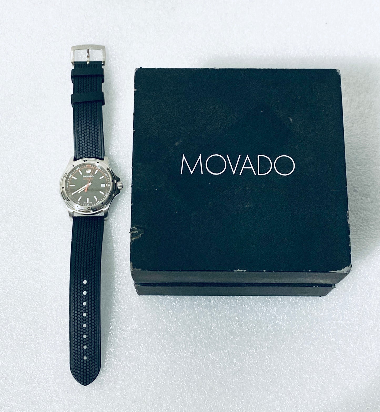 Movado Series 800 Black/Orange Dial Men's Watch, 2600099