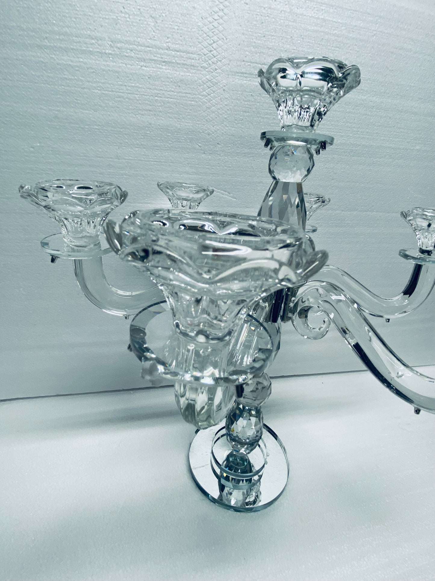 new Other Allgala Crystal Candle Holder Taper Candlestick Candelabra Centerpiece