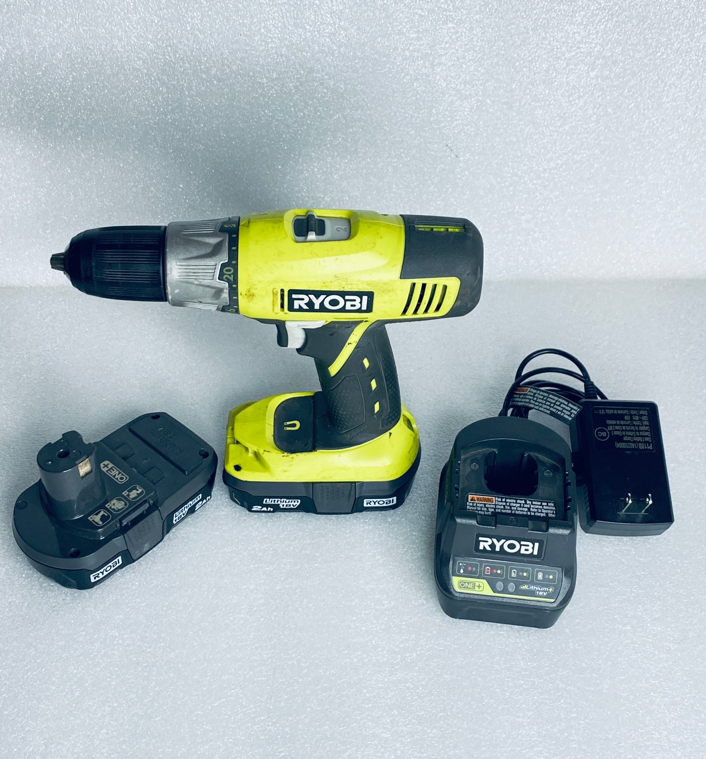 Lot Of 4 Ryobi 18V 1/2" 2 Speed Drill/Driver, Two Batteries & One Charger