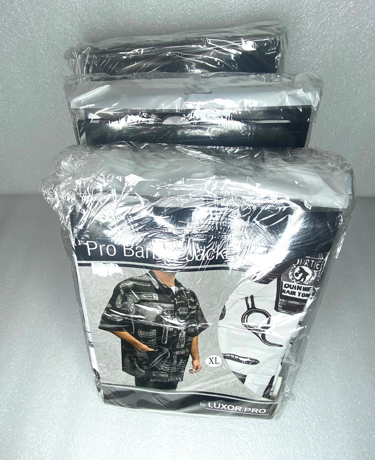 lot Of 36 New -"Master Barber" Pro Barber Jacket By Luxor Pro XL WHITE/BLK