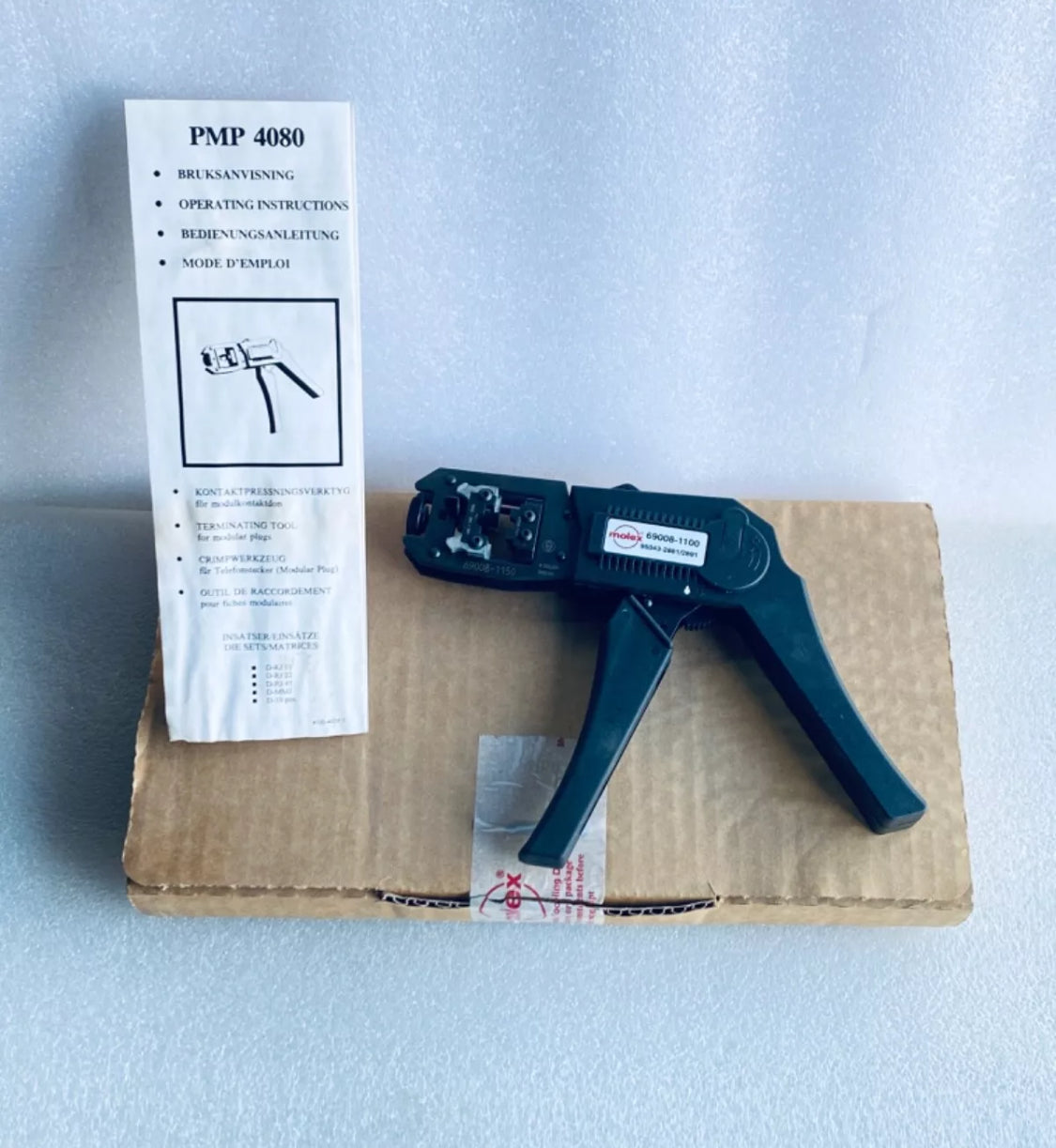 new Other Molex 69008-1100 Parallel Action Hand Crimp Tool For Cat 5 Shielded Plug, Black