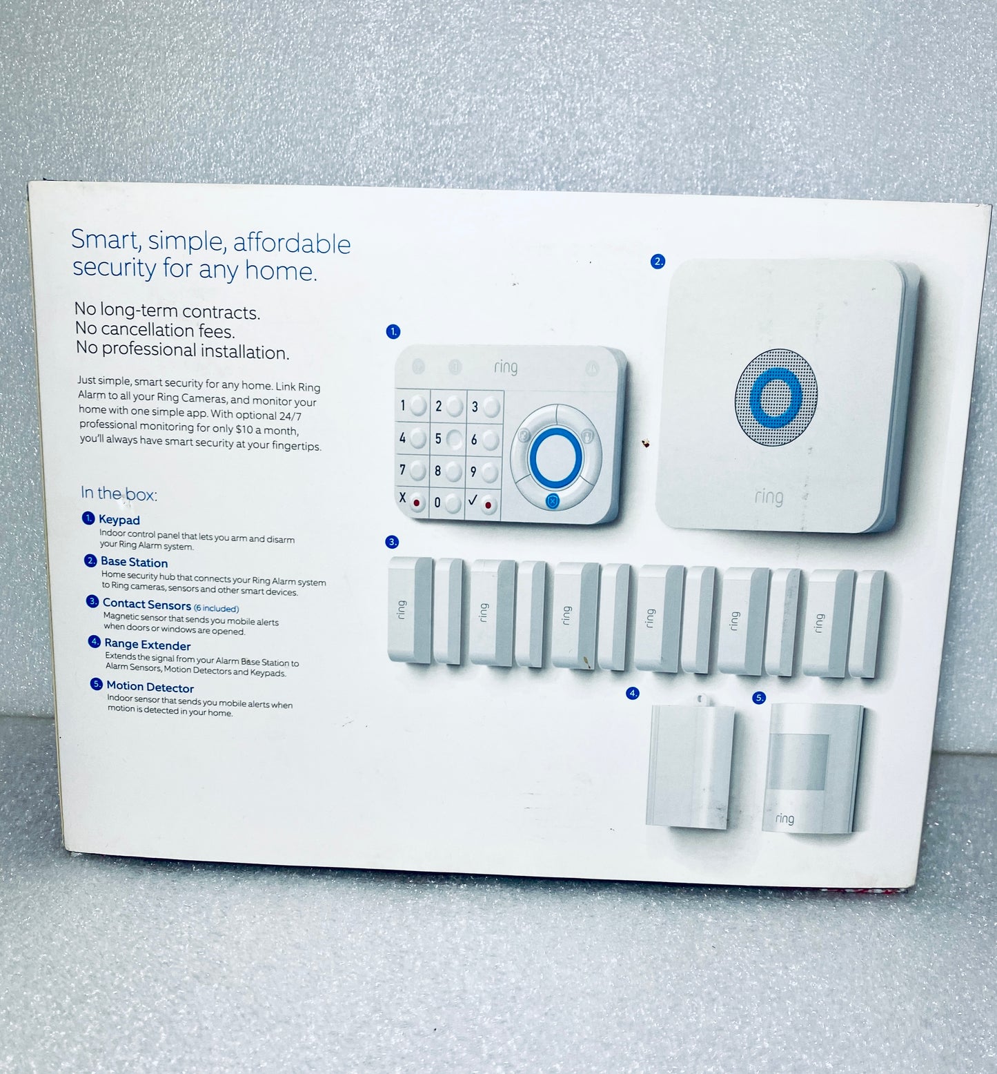 Ring 10Pc Wireless Home Alarm Security System Kit, Grade A