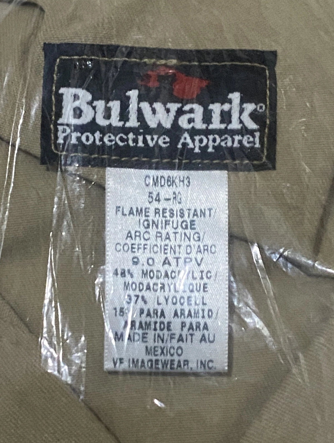 new Other Bulwark Men Khaki 54-RG CMD6KH3 Flame Resistant Deluxe Coverall 7oz