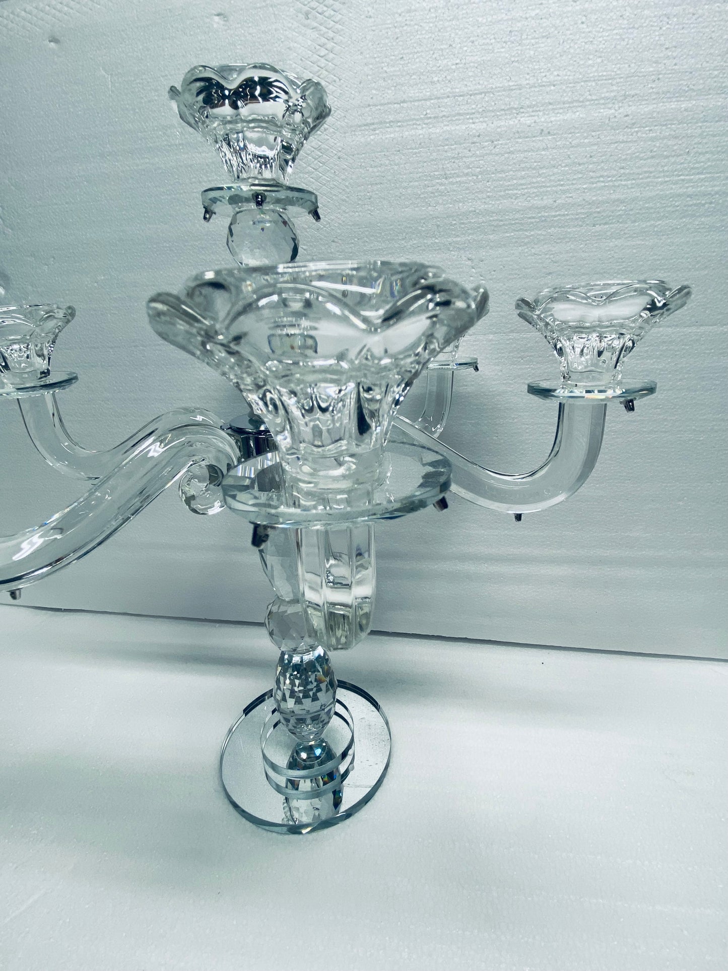 new Other Allgala Crystal Candle Holder Taper Candlestick Candelabra Centerpiece