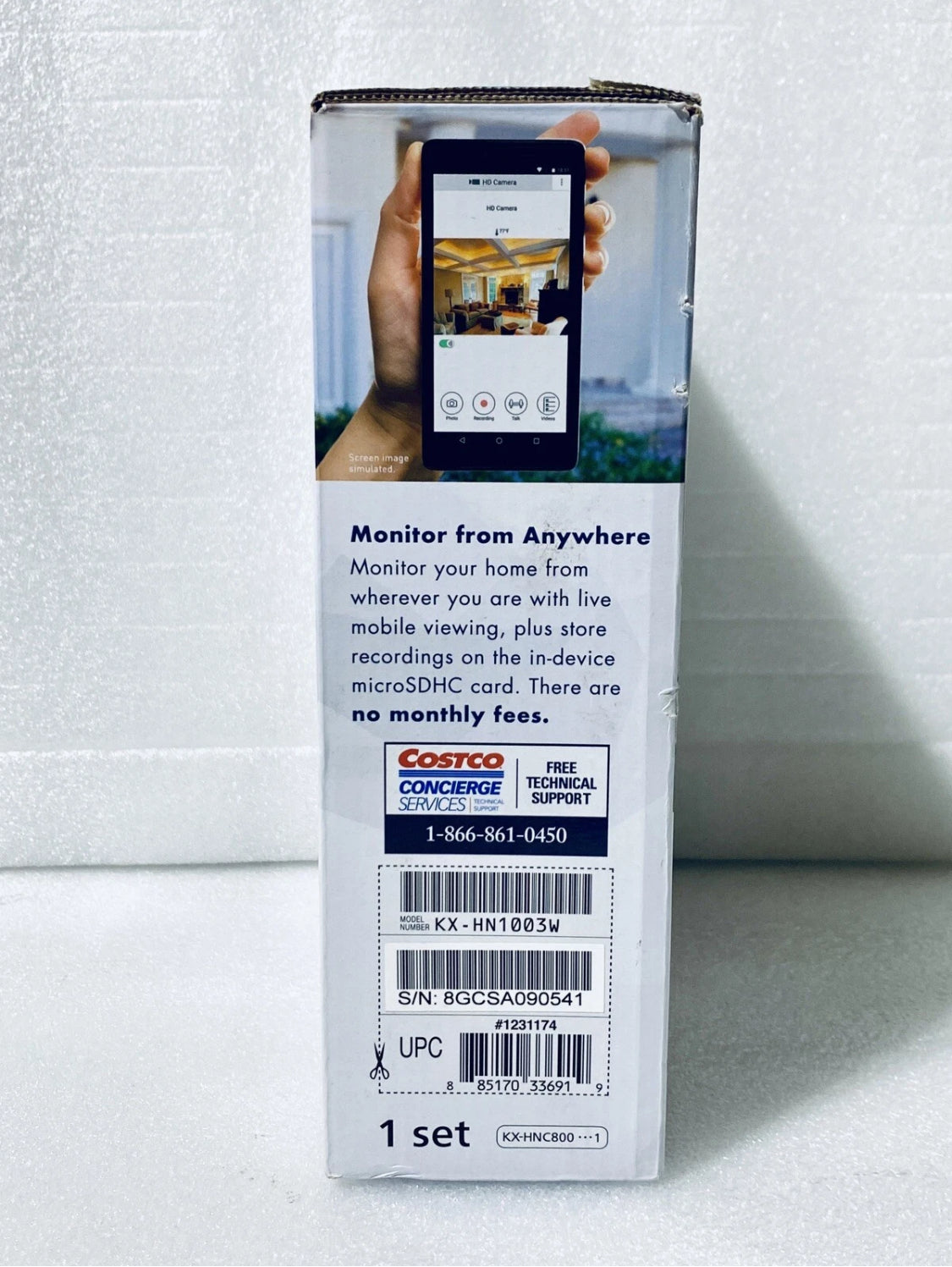Panasonic Homehawk Indoor 1080p HD Home Monitoring Camera With 16GB Micro SD Card