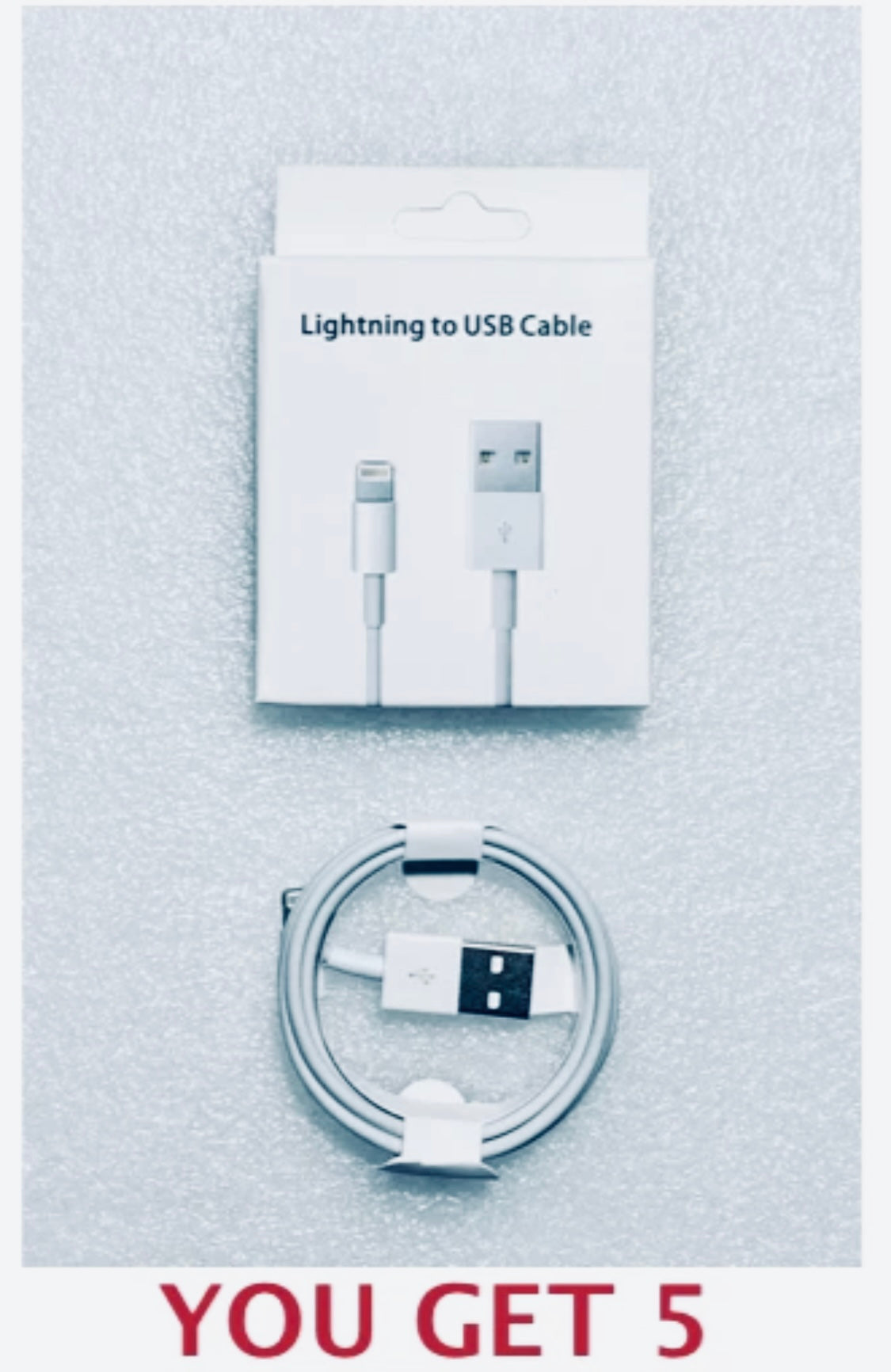 Lot Of 5 New 3ft. White Universal Charge Cables For Apple iPhones/Tablets