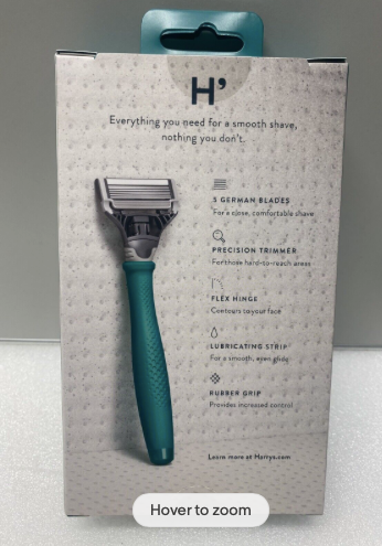 hARRY'S TROPICAL GREEN Razor Handle + 2 / 5-Blade Cartridges