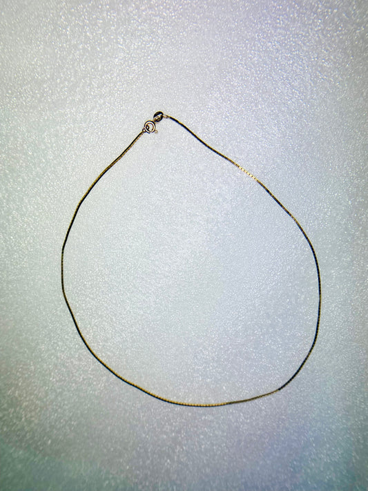 8” Gold Box Chain Necklace 14 kt Italy