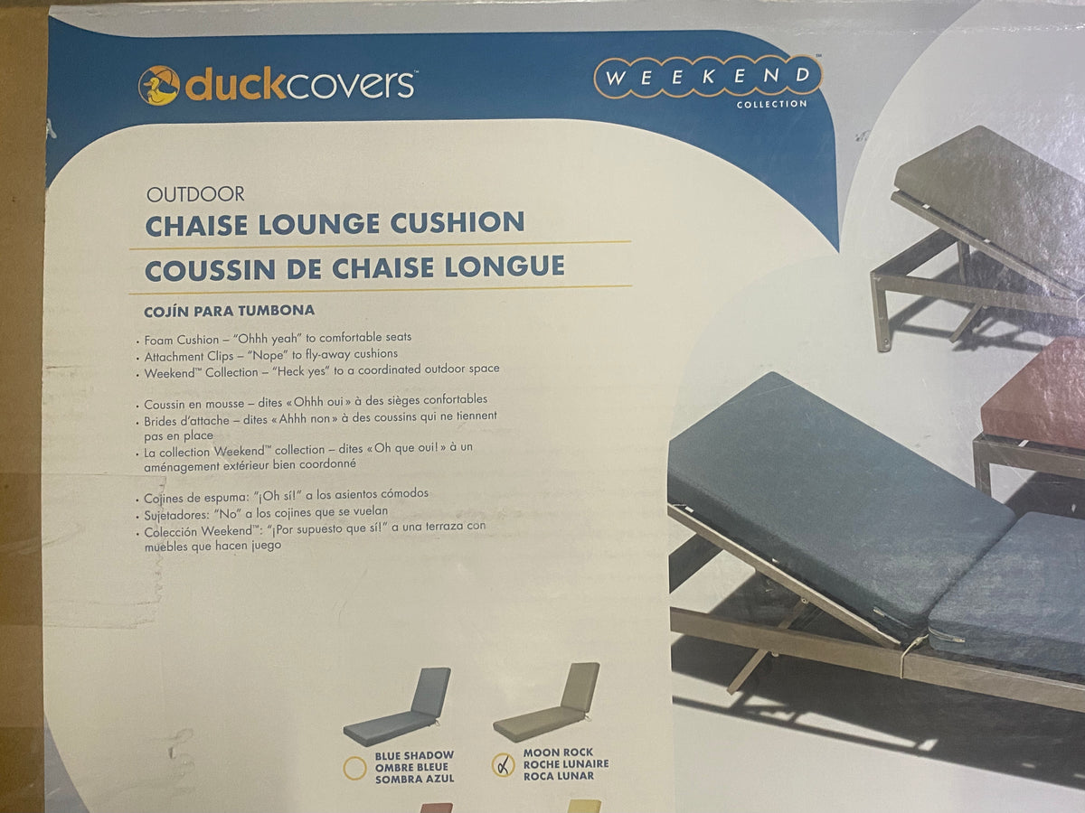 new Duck Covers Outdoor Chaise Lounge Cushion 80” x 26”, 3” Thickness