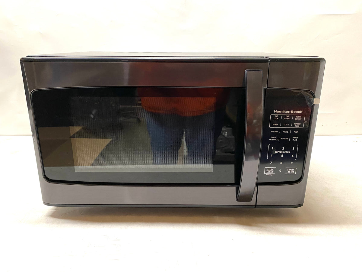 Hamilton Beach 1.1 Cu. ft. 1000 W Mid Size Microwave Oven, 1000W, Black Stainless Steel, Size: Mid-Size