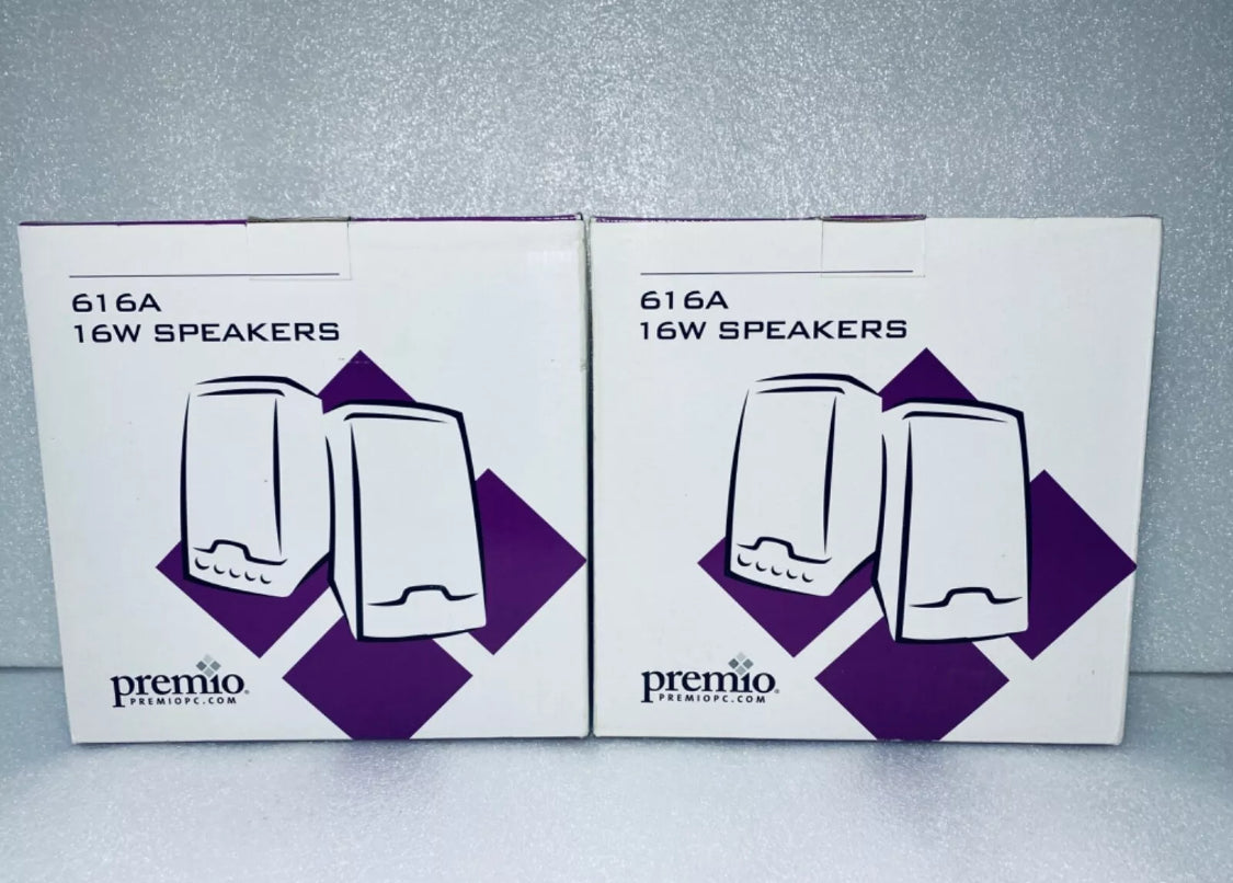 lot Of 2 Premio 616A 16W Multimedia Speakers