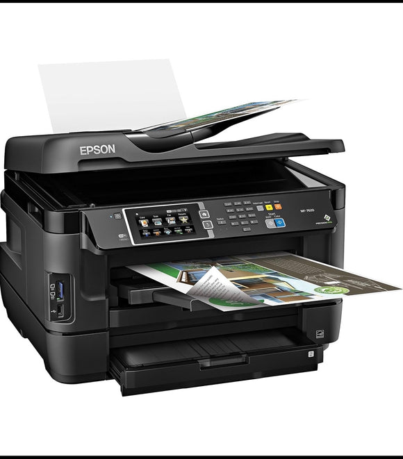 New Open Box Epson WorkForce WF-7620 Wireless Color All-in-One Inkjet Printer with Scanner & Copier, Black