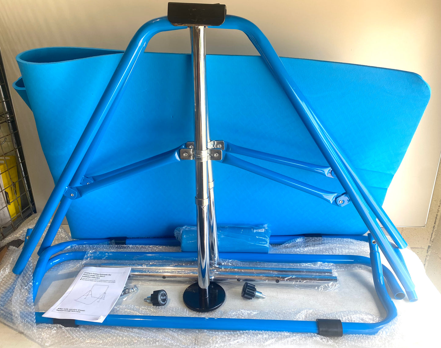 tepemccu Expandable, Adjustable & Folding Gymnastics Junior Training Bar For Kids, Blue