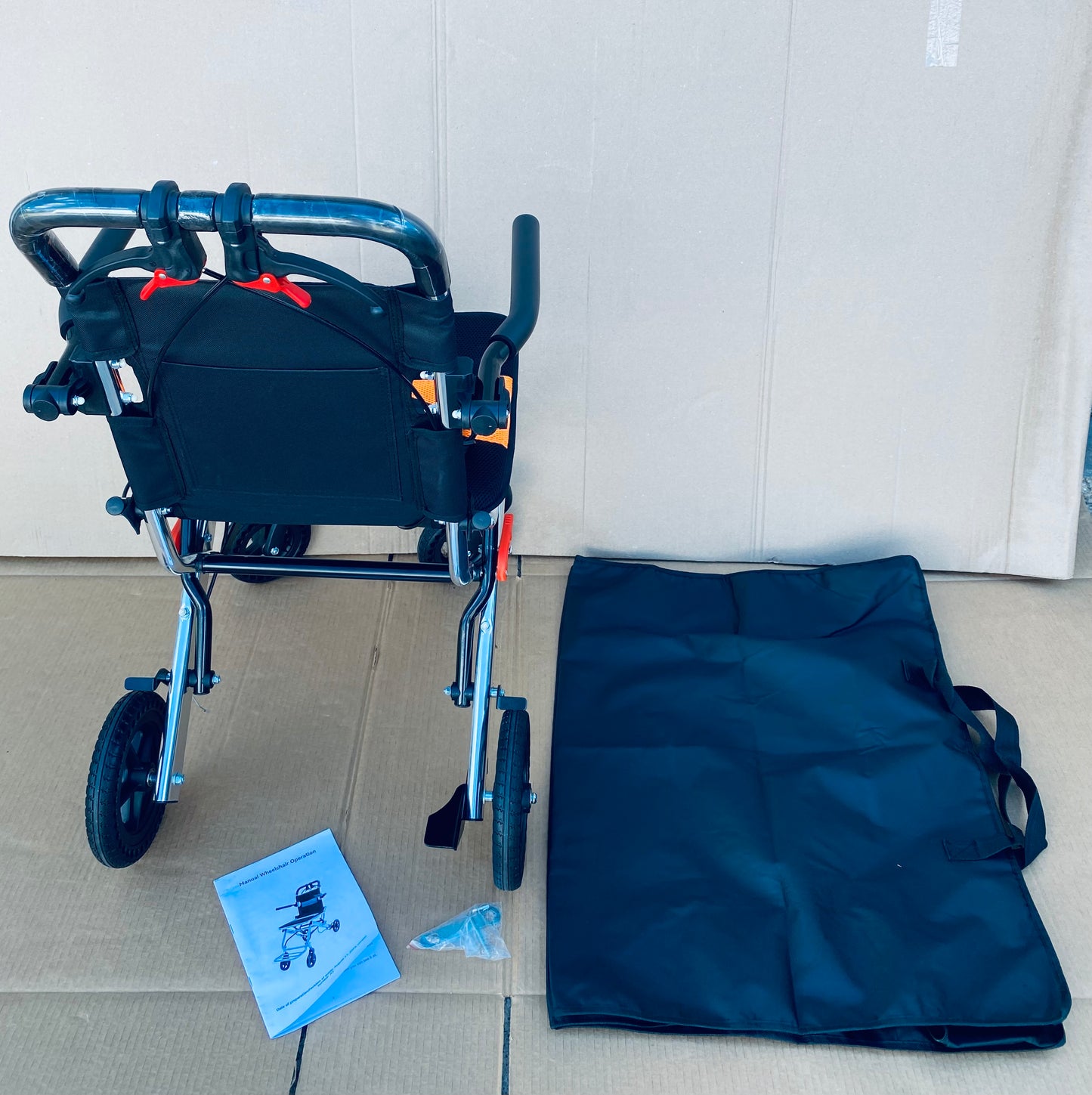 New Other Jinkee Ultra-Lightweight 19lb. Foldable/Portable Aluminum Travel Wheelchair With Carrying Bag, Supports 220lbs. & 8” Wheels